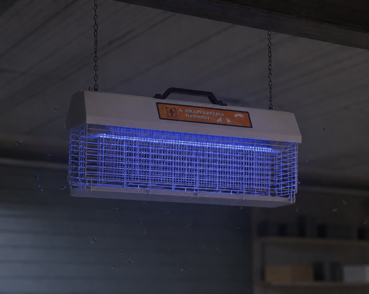 Insecticide lamp PR1x18 (18W) - with electric grid for insect killing