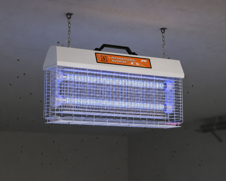 Insecticide lamp PR2x18 (36W) - with electric grid for insect killing