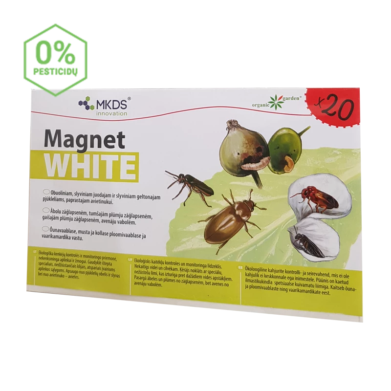 MINI Magnet white sticky trap for pest monitoring - (20 x 12 cm), 20 pcs.